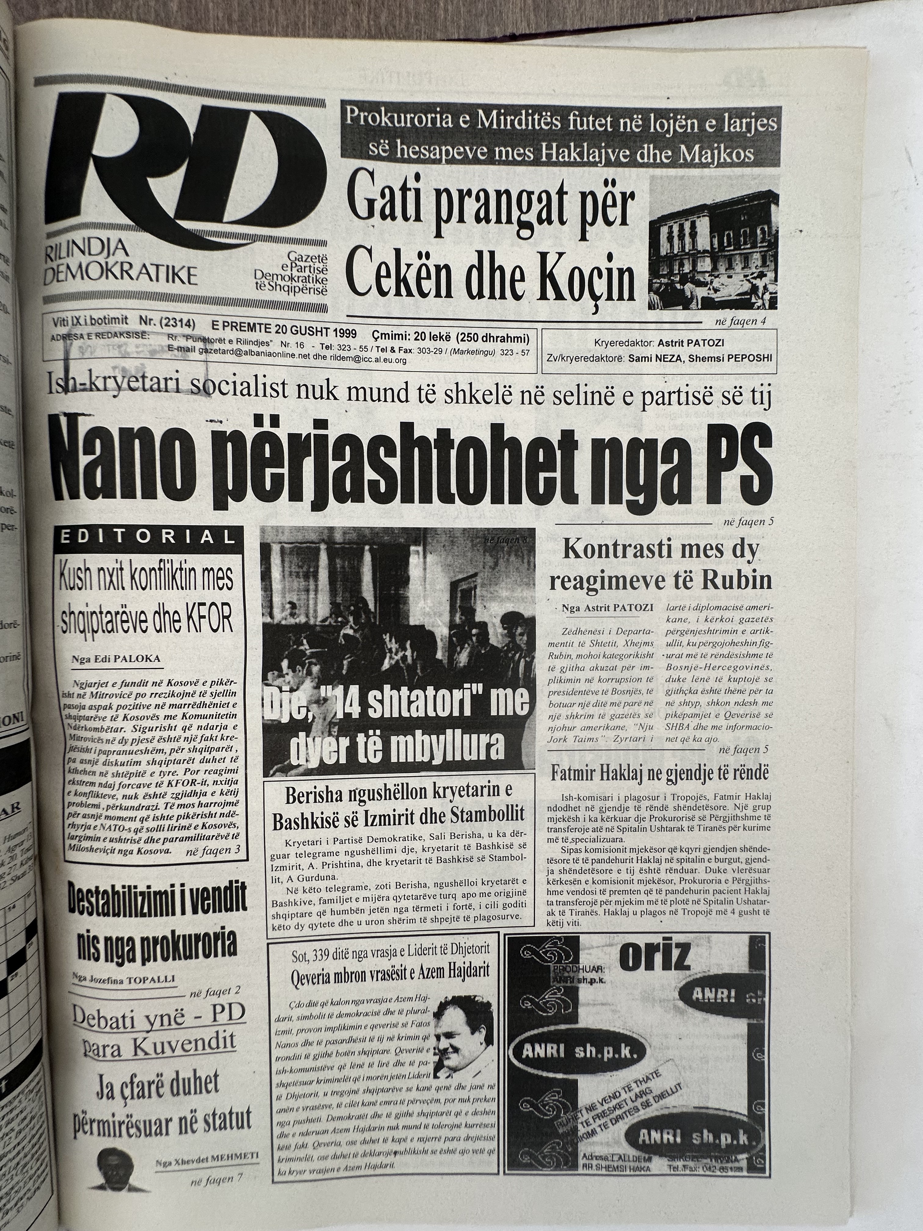 Rilindja Demokratike 1999-08-20
